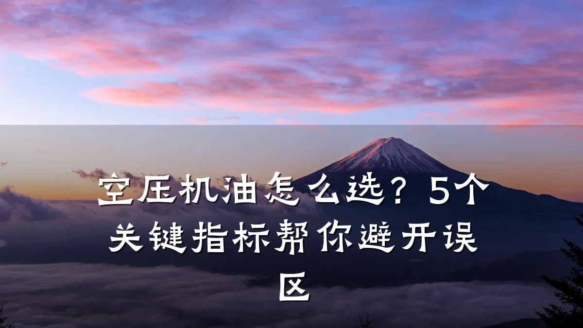 空压机油怎么选？5个关键指标帮你避开误区